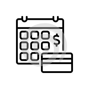 Black line icon for Payday, paycheck and income