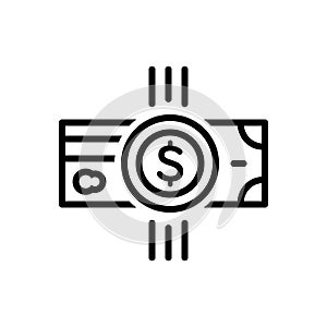 Black line icon for Payment, salary and pay
