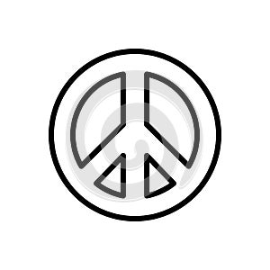 Black line icon for Peaceful, peaceable and positive