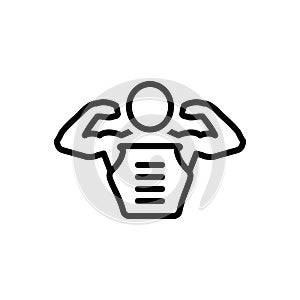 Black line icon for Pectorals, body and man