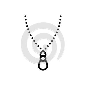 Black line icon for Pendant, knickknack and ornament