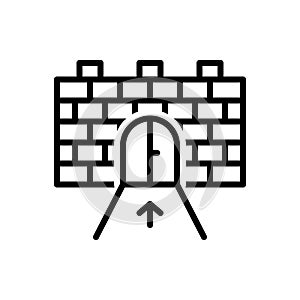 Black line icon for Penetration, entrance and ingress