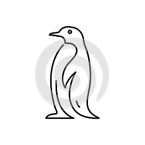 Black line icon for Penguin, adelie and spheniscidae