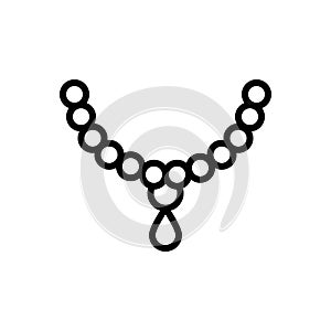 Black line icon for Perl, gorget andfashion