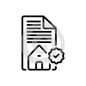 Black line icon for Permit, allow and authorize