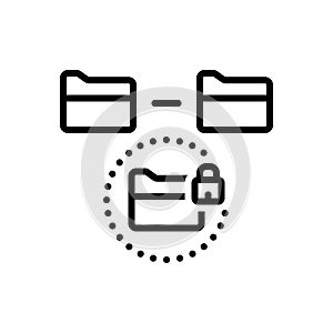 Black line icon for Personal, secret and safe