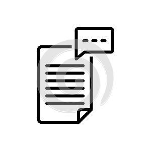 Black line icon for Phrase, idiom and sentence