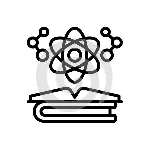 Black line icon for Physics, knowledge and science