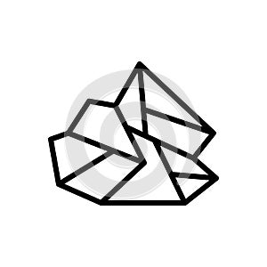 Black line icon for Pierre, rock and crystal