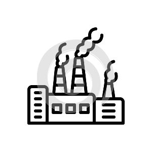 Black line icon for Pollutants, pollutant and harmful