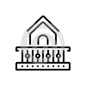 Black line icon for Porch, balcony and deck