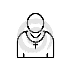 Black line icon for Preacherman, mentor and devil