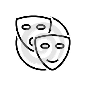 Black line icon for Pretend, mask and drama