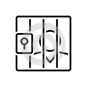 Black line icon for Prison, lockup and imprisonment