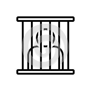 Black line icon for Prisoner, captive and jail