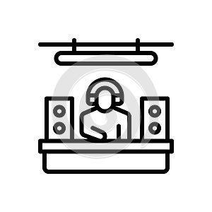 Black line icon for Producers, composer and concert