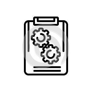 Black line icon for Project, plan and idea