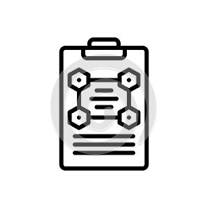 Black line icon for Protocol, document and collection