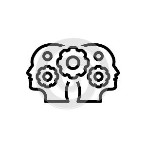 Black line icon for Psychology, psychics and mind