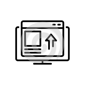 Black line icon for Publish, issue and broadcast