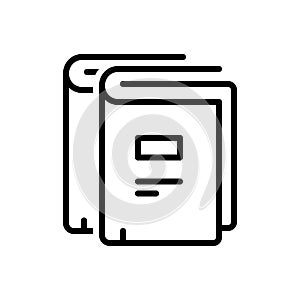 Black line icon for Publish, unfold and demonstration