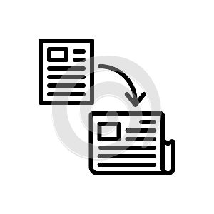 Black line icon for Publishing, publicize and editorial