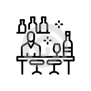 Black line icon for  Pubs, drink and alcohol