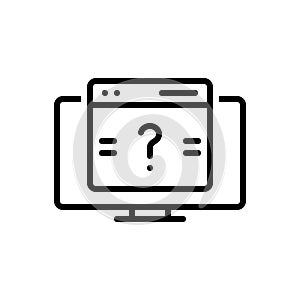 Black line icon for Queries, question and query