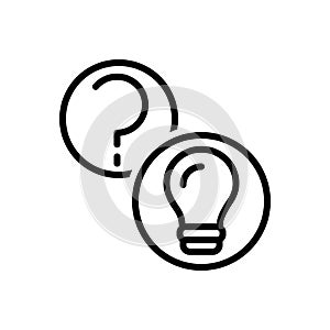 Black line icon for Questions And Answers, question and query