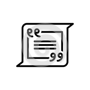 Black line icon for Quoted, quotation and chat