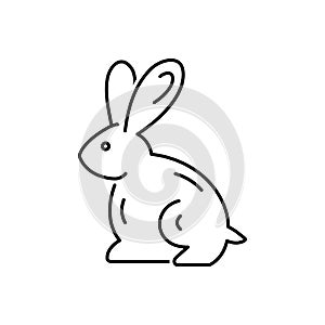 Black line icon for Rabbit, loir and puss