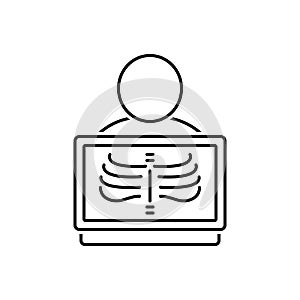 Black line icon for Radiology, ray and health