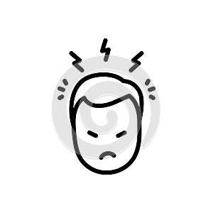 Black line icon for Rage, anger and fury