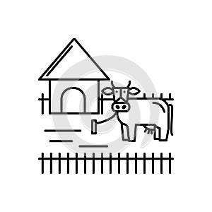 Black line icon for Ranching, pet and domestic