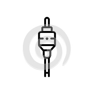 Black line icon for Rca, jack and wire