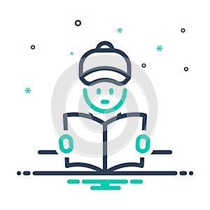 Mix icon for Reader, bookworm and book
