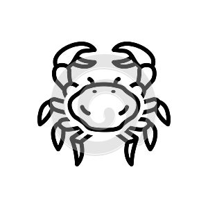 Black line icon for Realistic, sensible and crab