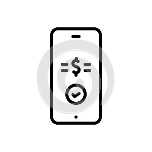 Black line icon for Receiving, money and cash