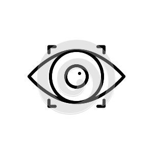 Black line icon for Recognize, observe and eye