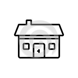 Black line icon for Residential, dwelling and abode