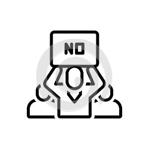 Black line icon for Resist, protest and opposition