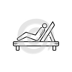 Black line icon for Resting chair, slumber and repose