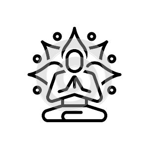 Black line icon for Retreat, meditation and meditate