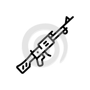 Black line icon for Rifle, rummage and sniper photo