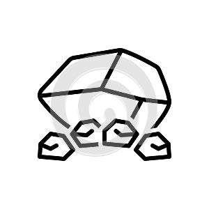 Black line icon for Rocks, cliff and gravel