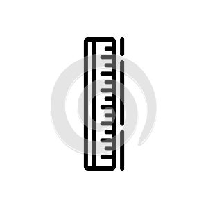 Black line icon for Ruler, yardage and measurement