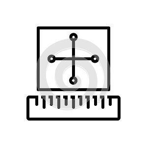 Black line icon for Rules, prescript and method