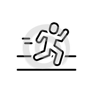 Black line icon for Runner, sport and marathoner