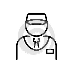 Black line icon for Salesman, vendor and dealer