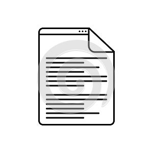 Black line icon for Scenarios, script and document